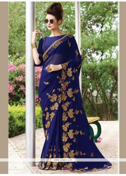 Embroidered Work Georgette Designer Saree