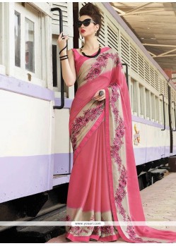 Pink Georgette Designer Saree