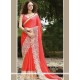 Peach Embroidered Work Designer Saree