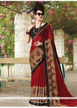 Faux Chiffon Embroidered Work Designer Saree