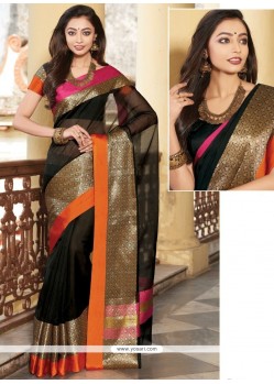 Black Woven Work Traditional Saree