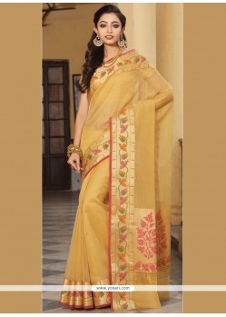 Art Silk Beige Woven Work Designer Traditional Saree