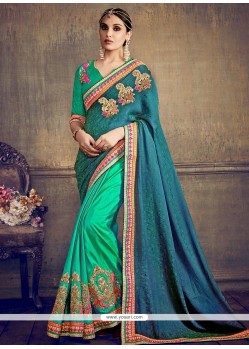 Embroidered Work Designer Half N Half Saree