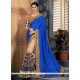 Jacquard Patch Border Work Half N Half Designer Saree