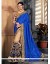 Jacquard Patch Border Work Half N Half Designer Saree