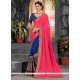 Hot Pink And Navy Blue Designer Half N Half Saree