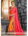 Embroidered Work Art Silk Half N Half Designer Saree