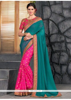 Lace Work Designer Half N Half Saree