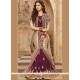 Patch Border Work Beige And Purple Georgette Designer Saree