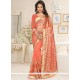 Orange Embroidered Work Lycra Classic Saree