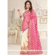 Pink And White Designer Half N Half Saree