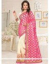 Pink And White Designer Half N Half Saree