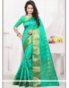 Sea Green Banarasi Silk Traditional Designer Saree