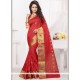 Banarasi Silk Red Woven Work Designer Traditional Saree