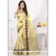 Beige Woven Work Banarasi Silk Traditional Designer Saree