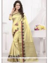 Beige Woven Work Banarasi Silk Traditional Designer Saree