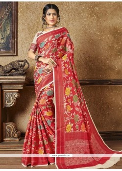 Red Traditional Designer Saree