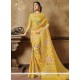 Resham Banarasi Silk Traditional Designer Saree In Yellow