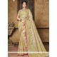 Cream Zari Work Banarasi Silk Traditional Saree