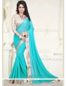 Blue Faux Georgette Casual Saree