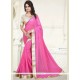 Patch Border Faux Georgette Casual Saree In Pink