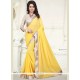 Yellow Patch Border Work Casual Saree