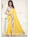 Yellow Patch Border Work Casual Saree