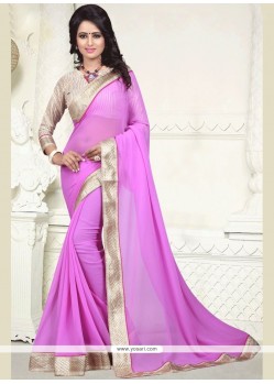 Faux Georgette Patch Border Work Casual Saree