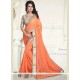 Faux Georgette Orange Casual Saree