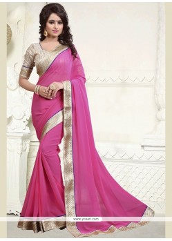 Faux Georgette Patch Border Work Casual Saree