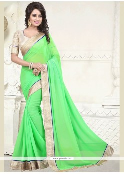 Faux Georgette Patch Border Work Casual Saree