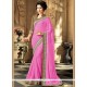 Georgette Pink Print Work Casual Saree