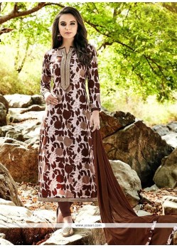 Multi Colour Print Work Churidar Suit