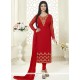 Ayesha Takia Lace Work Red Faux Georgette Churidar Designer Suit