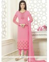 Ayesha Takia Embroidered Work Pink Churidar Designer Suit