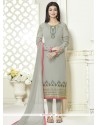 Ayesha Takia Grey Faux Georgette Churidar Designer Suit