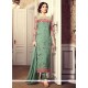 Embroidered Work Sea Green Faux Georgette Designer Straight Suit