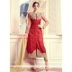 Embroidered Work Red Pant Style Suit