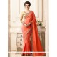 Orange Embroidered Work Designer Traditional Saree