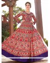 Print Work Satin Designer Floor Length Suit