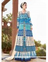 Satin Print Work Floor Length Anarkali Suit