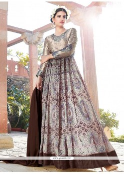 Satin Floor Length Anarkali Suit