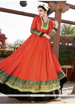 Print Work Floor Length Anarkali Suit