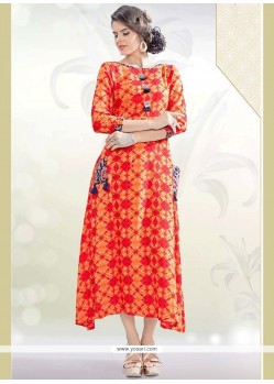 Print Work Party Wear Kurti