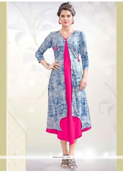 Multi Colour Rayon Party Wear Kurti