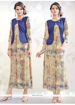 Print Work Multi Colour Party Wear Kurti