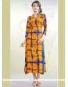 Multi Colour Print Work Rayon Party Wear Kurti