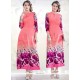 Print Work Multi Colour Rayon Party Wear Kurti