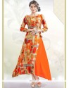 Multi Colour Print Work Party Wear Kurti