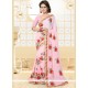 Patch Border Work Pink Classic Designer Saree